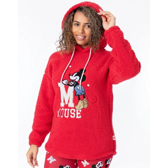 Mickey Mouse Womens/Ladies Borg Pajama Set / Red - Picture 2 of 7
